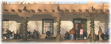 Santa Fe's Palace of the Governors plays host to Native Americans who sell their handcrafted goods under its portal.
