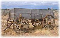 A wagon from the days of the Old West.