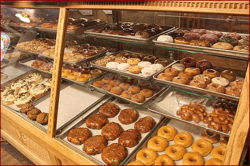 The bakery case at Michael's Kitchen is filled daily with fresh baked goodies from the bakery. Cheese danish with fruit, punwheels, cinnamon rolls and doughnuts are just a few of the 175 varieties of pastries made ant Michael's Kitchen.
