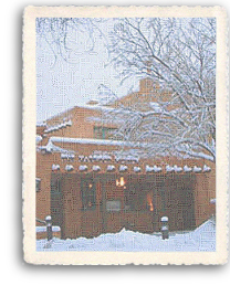 A winter view of the Harwood Museum of Art in downtown Taos, New Mexico. Only a short distance from Taos Plaza, it is a popular destination on many an art lover’s walking tour.