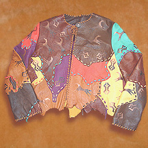 Handstitched deerskin patchwork jacket